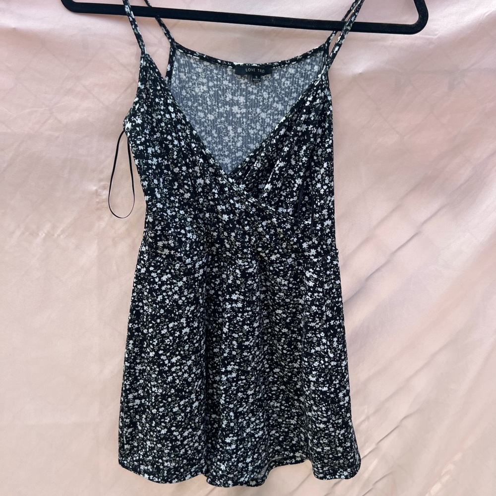 Black floral romper